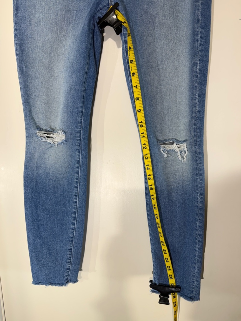 Mother Women’s Blue Distressed Skinny Jeans Size 29 - Picture 7 of 7